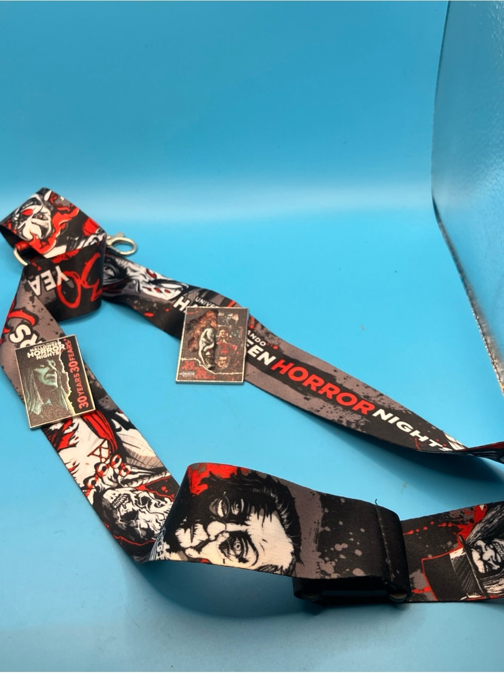 universal studios 30th anniversary  Horror Nights lanyard with 2 pins